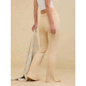 Aerie Hi-Rise Ribbed Velour Pants Sizes M Beige